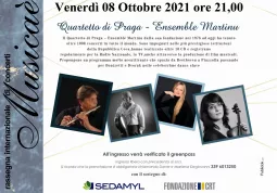 Venerdì 8 ottobre alle ore 21 al Teatro Civico il Quartetto di Praga Ensamble Martinu 